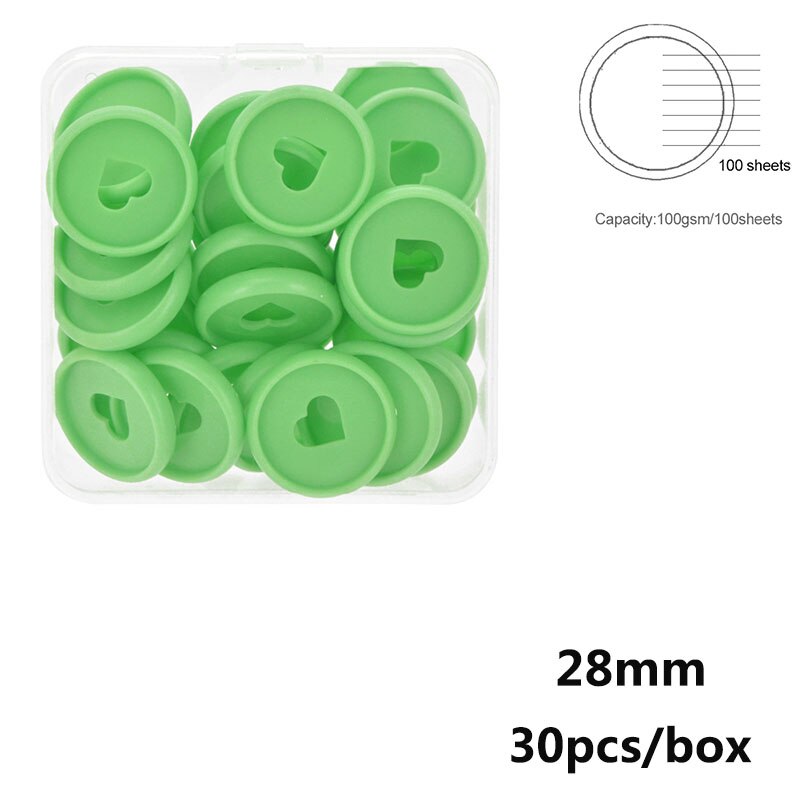 28mm A5 A6 Discbound Notebook Planner Discs Binding Ring Macaron Heart-shaped Mushroom Hole Disc Bound Discs Binding Supplies: Macaron Green 28mm