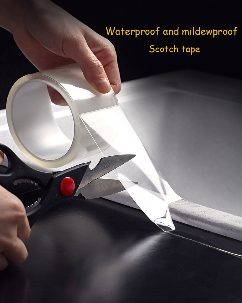 Ruban adhésif double face réutilisable, multifonction, à haute viscosité, pour cuisine et salle de bain, étanche, sans couture, moisissure, 5/3/2/1M