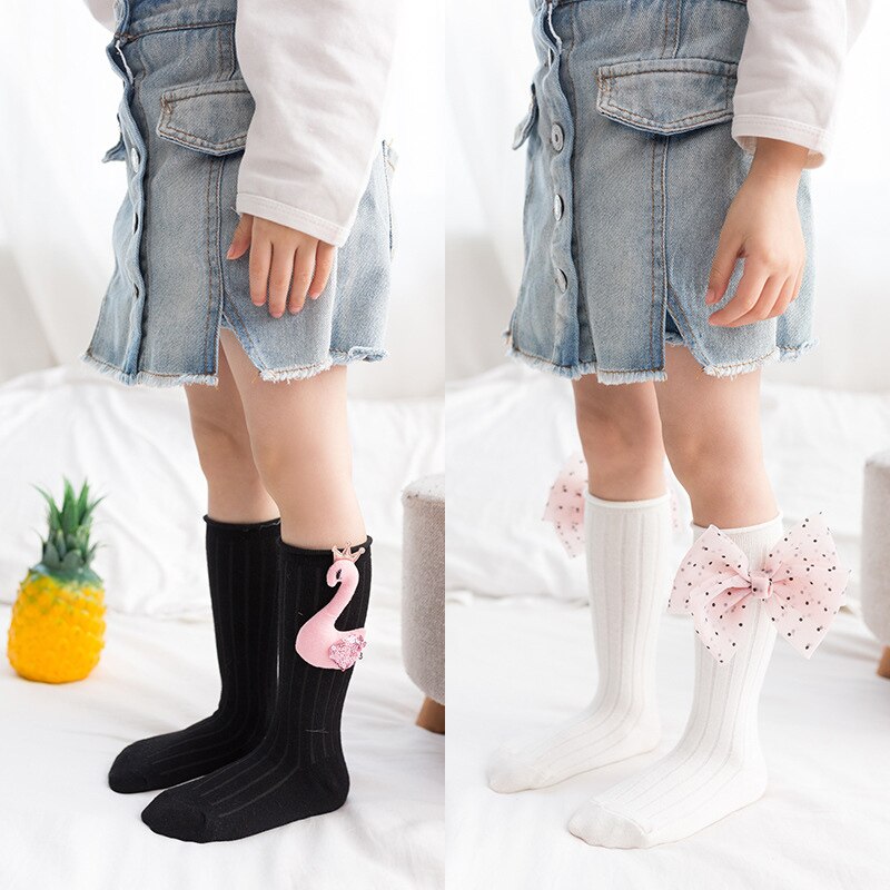 Sweet Big Bows Baby Socks Cute Flower Princess Baby Girls Knee High Socks Spring Autumn Toddler Kids Long Socks