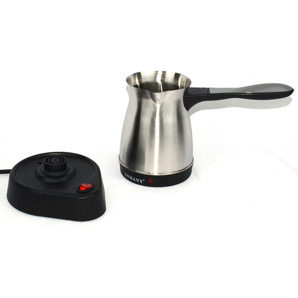 Tetera eléctrica portátil de acero inoxidable, cafetera turca y griega de 500ML, Moka, 220V, 5 tazas, hervidor de agua