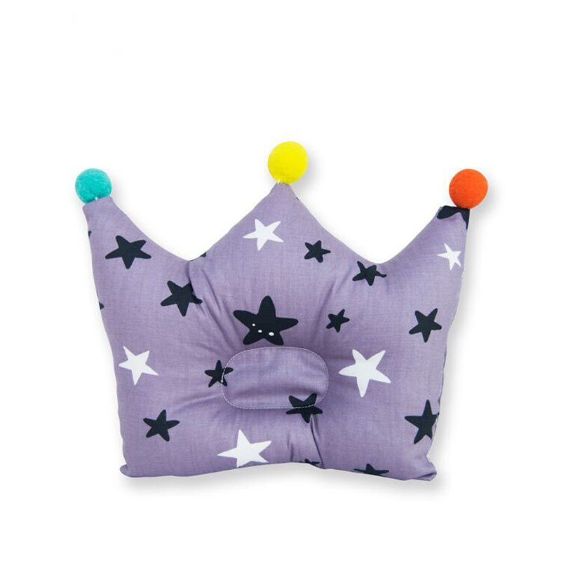 Newborn Baby Anti-header Styling Pillow Cotton Comfort: purple stars