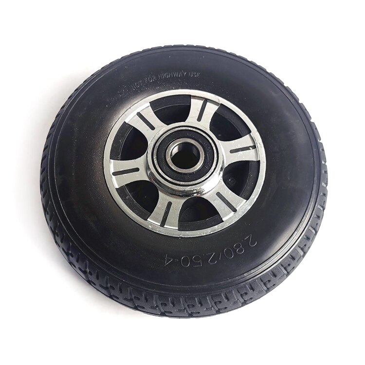 2.50-4 Wheel Pneumatic Tire Solid Tyre with Aluminum Alloy Rims Bearing 20mm for Robots Flat Cars Trolleys Electric Vehicles