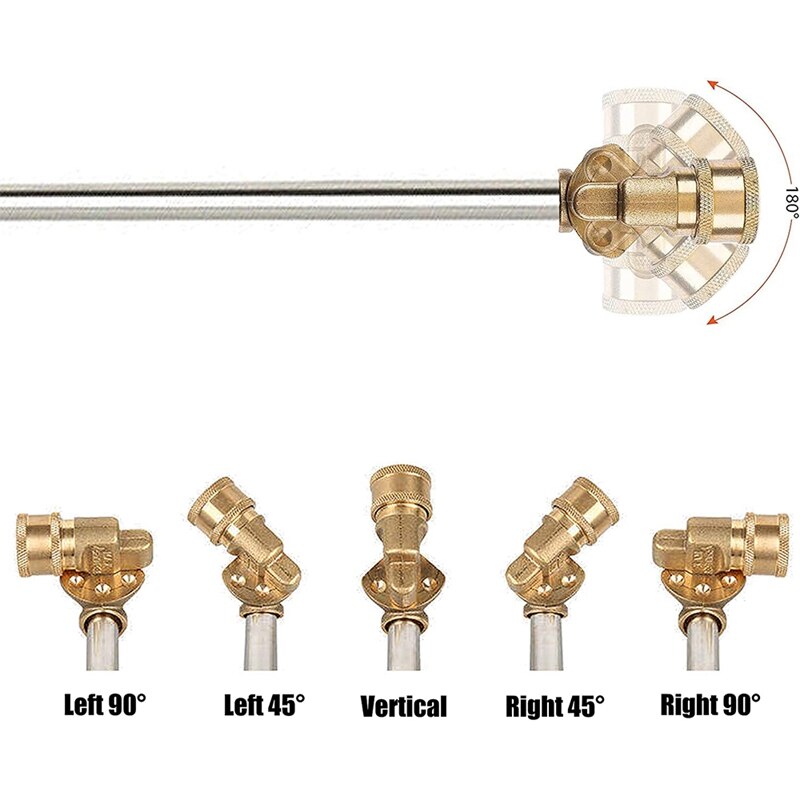 Cleaner Attachment, Pressure Washer Extension Wand with Pivoting Coupler,7 Nozzle Tips,1/4 Inch Quick Connect,17 Inch