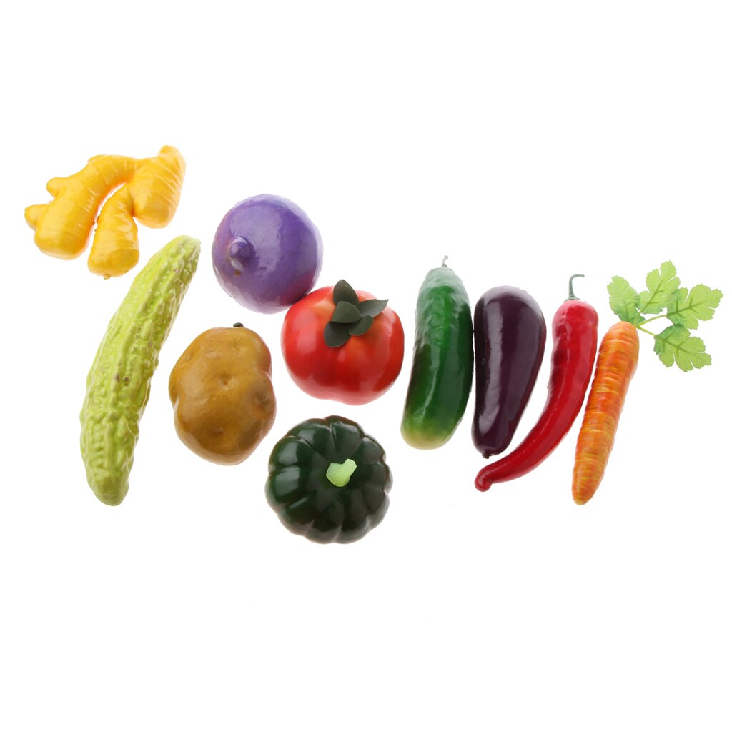 Lot de 4 légumes artificiels/fruits artificiels, modèle de jouet, décoration de jardin et de cuisine