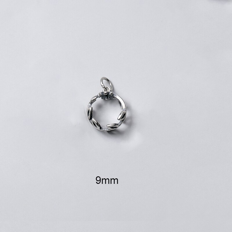 Meetsoft modisch 925 Sterling silber thailändisch blätter hohlanhänger spezial für diy handgefertigte halsketten dekoration schicke accessoires: Schwarz 9mm