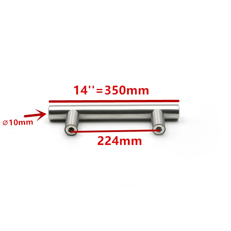 50Mm Tot 500Mm Roestvrijstalen Keuken Deur Kast T Bar Handvat Pull Knop Kabinet Knoppen Handvat Kast lade Handvat: 14 inch 224mm