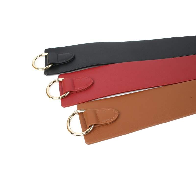 Negro corsé ancho cinturón de cuero corbata para mujer Obi pretina fina marrón lazo ocio cinturones para mujer boda cinturón para vestido señora
