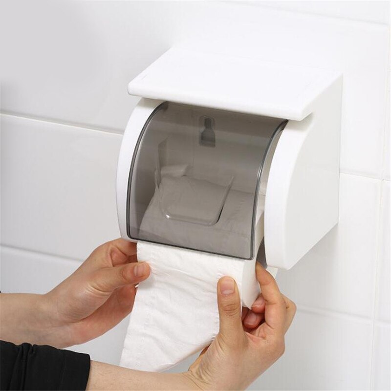 Waterproof Toilet Paper Holder Tissue Holder Roll Paper Holder Box Durable Bathroom Accessories Free punch SQ-5083: Default Title