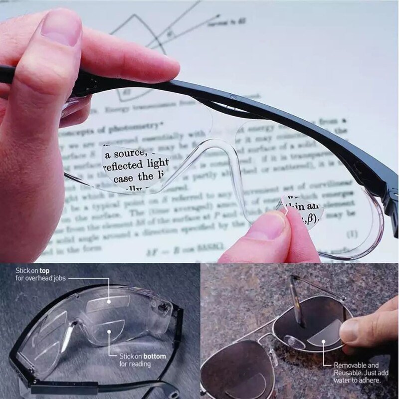 May Flower Magnification Reusable Bifocal Lenses Liquid Silicone Bifcoal Lens Portable Presbyopic Lens Reading Sunglasses Unisex