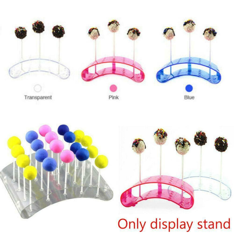 20 hul kage pop lollipop stativ med hylde u formet holder diy bageværktøj display holder lollipop stick køkkenudstyr