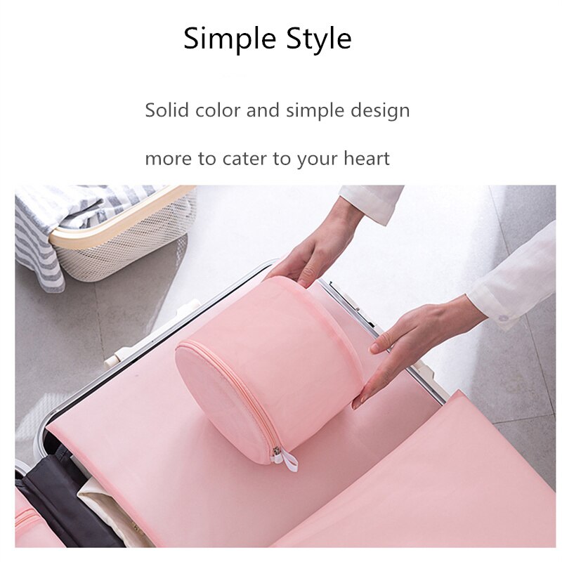 Pink Mesh Washing Machine Bag For Bra Underwear Socks Protective Laundry Bags Travel Portable Net Wash Storage Bag For Clothes