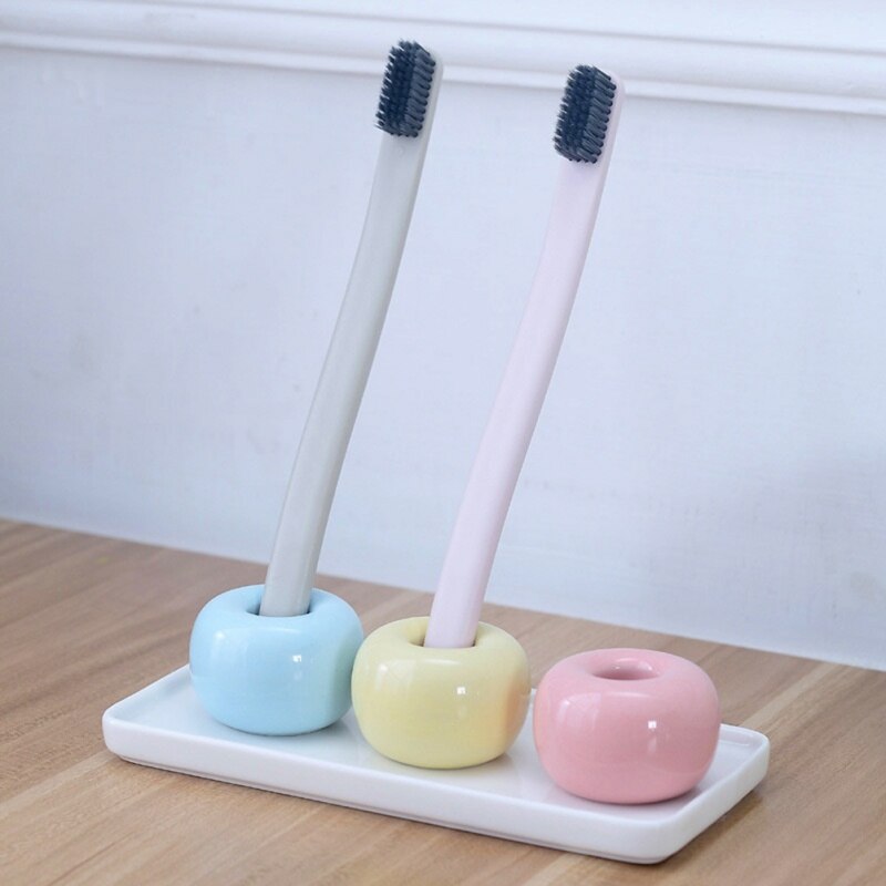 White Porcelain Trays Rectangle Bathroom Toothbrush Ceramic Base Holder Stand Sanitary Storage Pallet Bathroom Supplies1