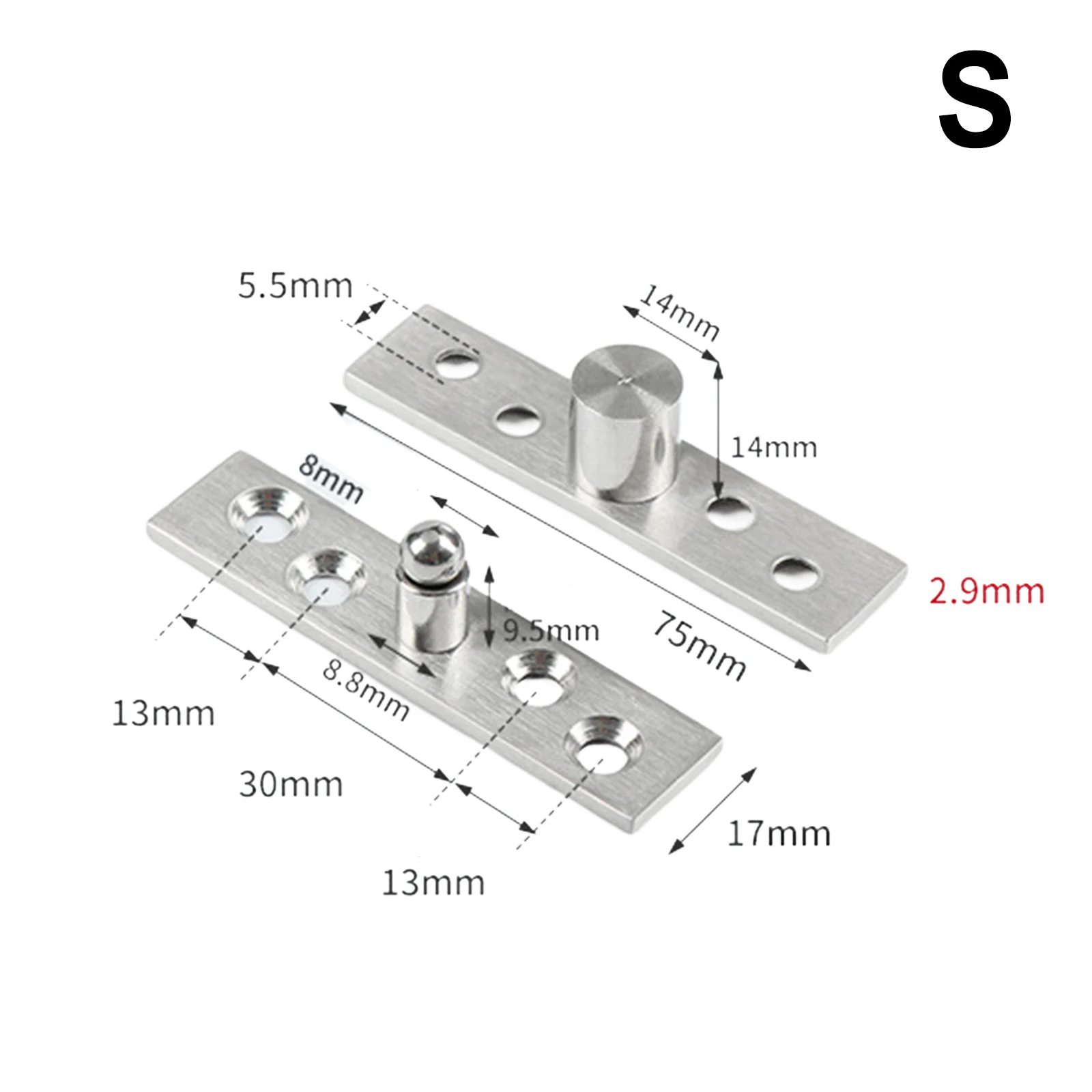 Stainless Steel Invisible 360 Degree Rotary Door Pivot Up And Down Hinge For Wooden Door Cabinet Door Furniture Hardware: black
