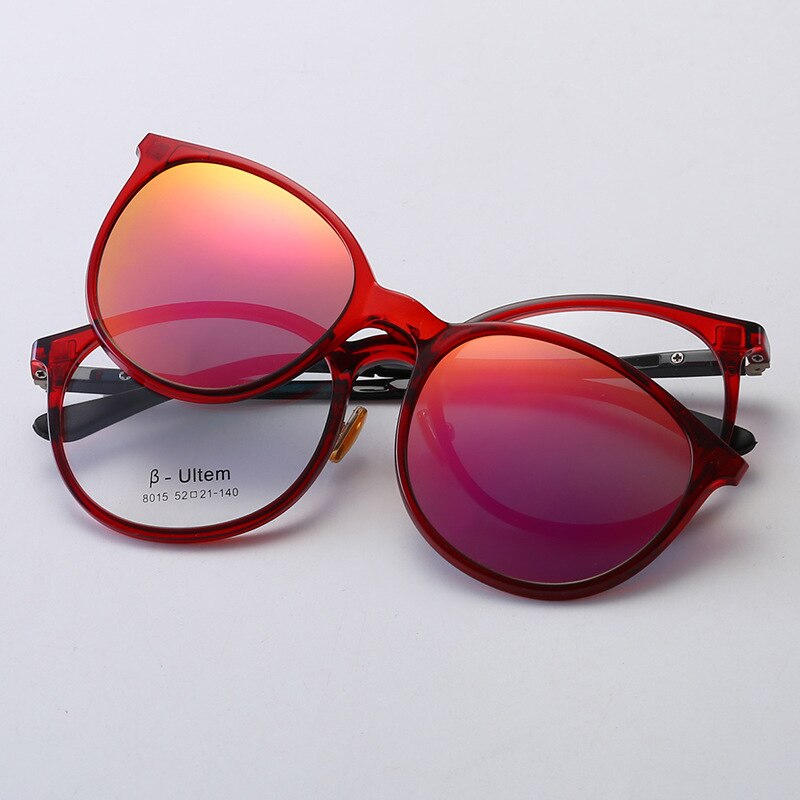 Gafas de sol polarizadas 2 en 1 para hombre y mujer, montura de gafas graduadas, con Clip magnético, para miopía,