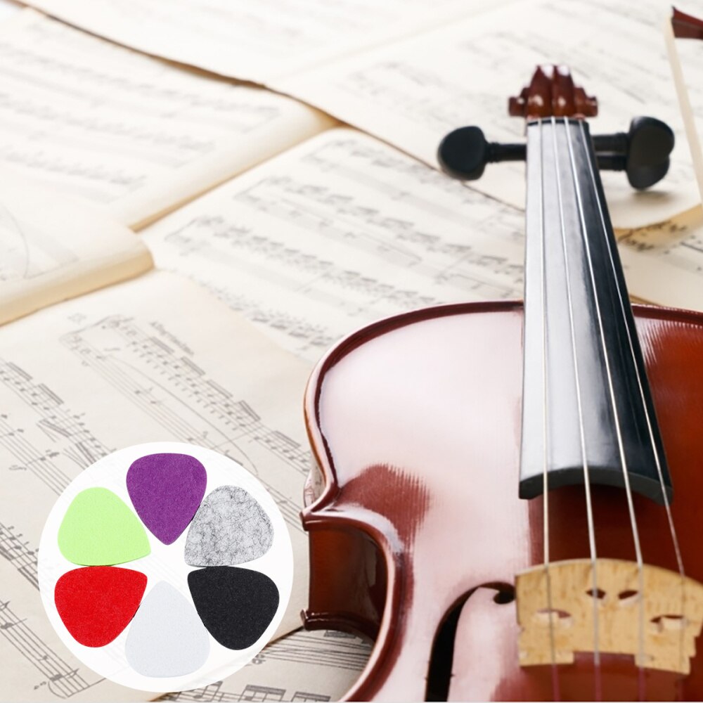 6 stuks vilten ukelele plectrums, gitaarplectrums van wol, vilten gitaarplectrums