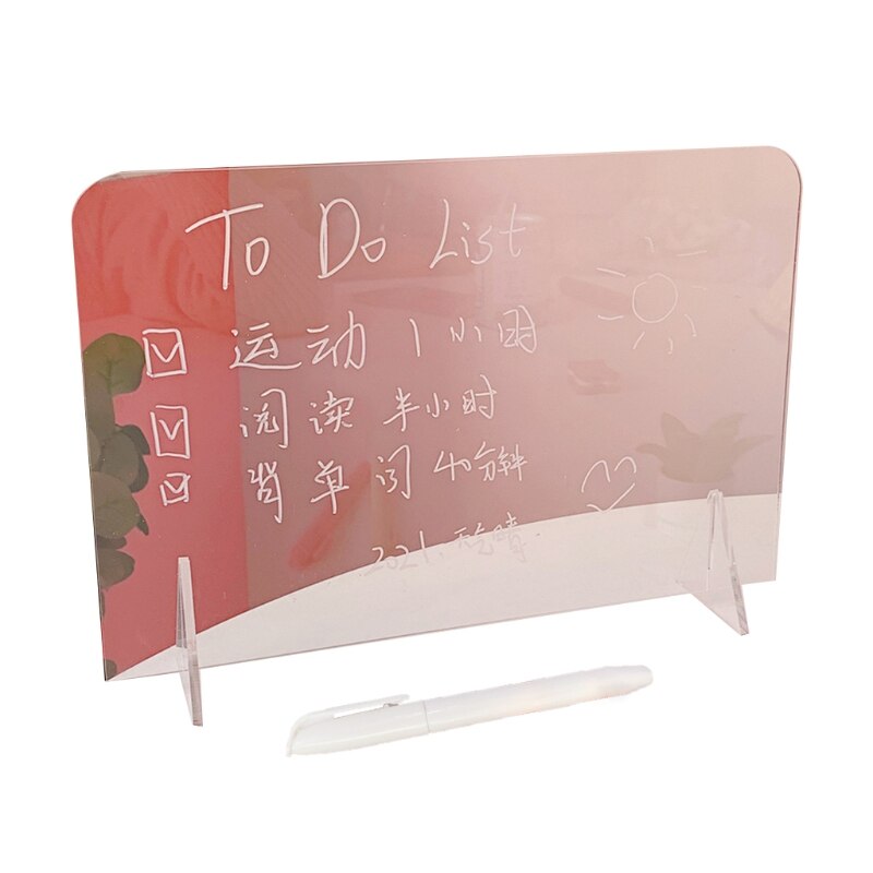 Transparent Acrylic Erasable Message Board 2 in 1 Multifunctional Phone Holder Writingboard Office School Stationery: L