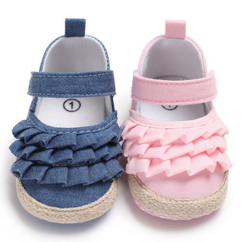 Newborn Infant Baby Girl Princess Non-Slip Baby Shoes Sandals Fabric Shoes Size 0-18M