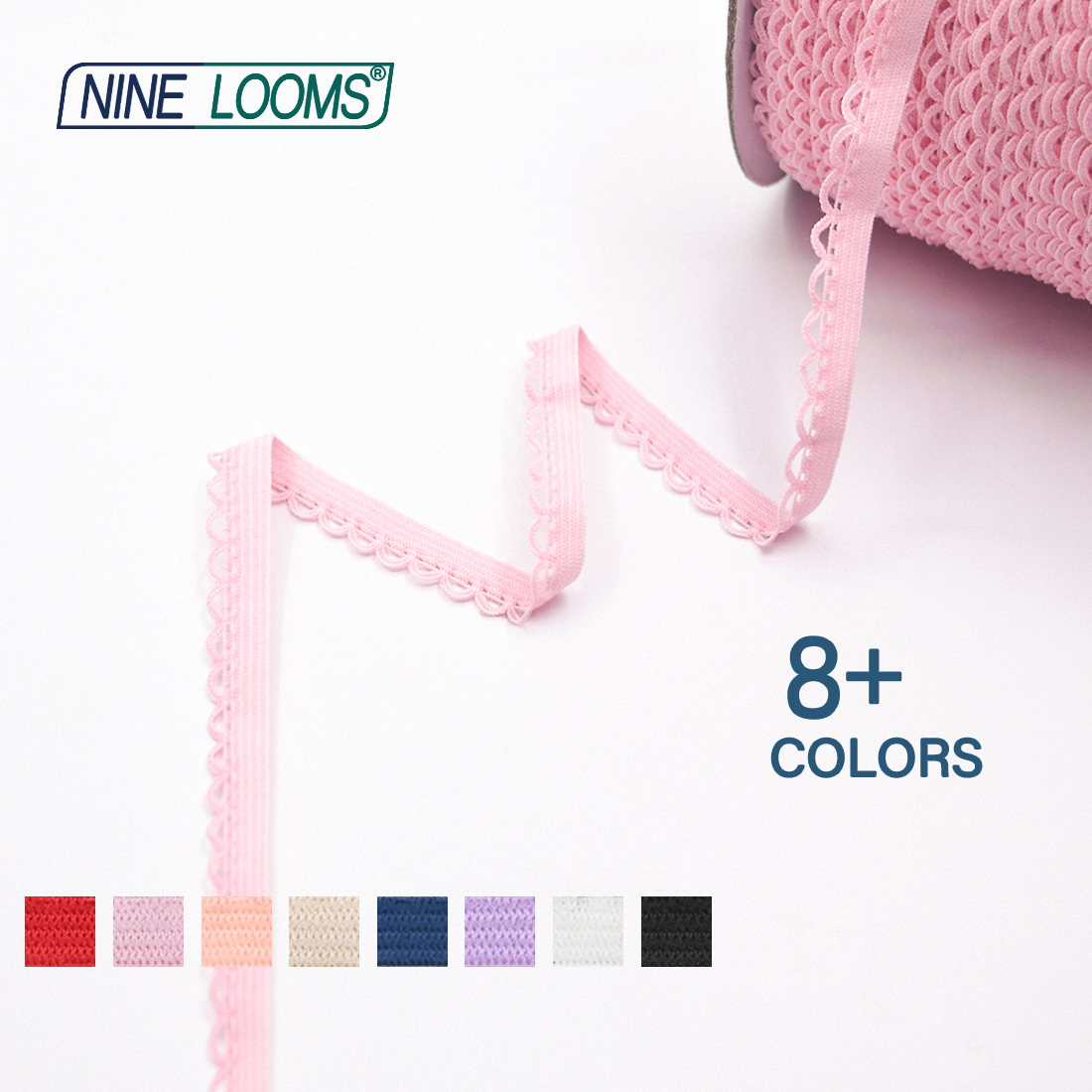 NINE telares-banda elástica de 3/8 "y 10mm de ancho para ropa interior, sujetador y pantalones, accesorios de costura hechos a mano, 2, 5 y 10 yardas accesorios de costura correas para bolsos bies para costura