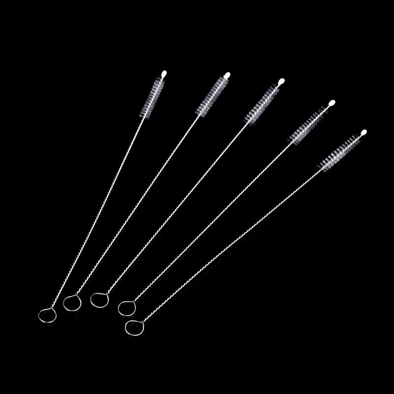 5 unids/set cepillo de tubo de succión tubo de vidrio cepillo de limpieza suave en espiral para botellas de leche de bebé