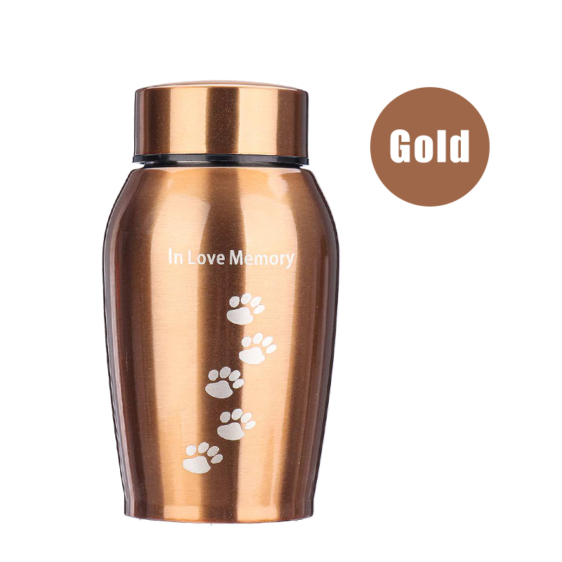 250Ml Roestvrij Staal Huisdier Urnen Voor Hond Kat Vogel Crematie As Aandenken Kist Columbarium Urn Gedenkteken Crematie Urn: Gold