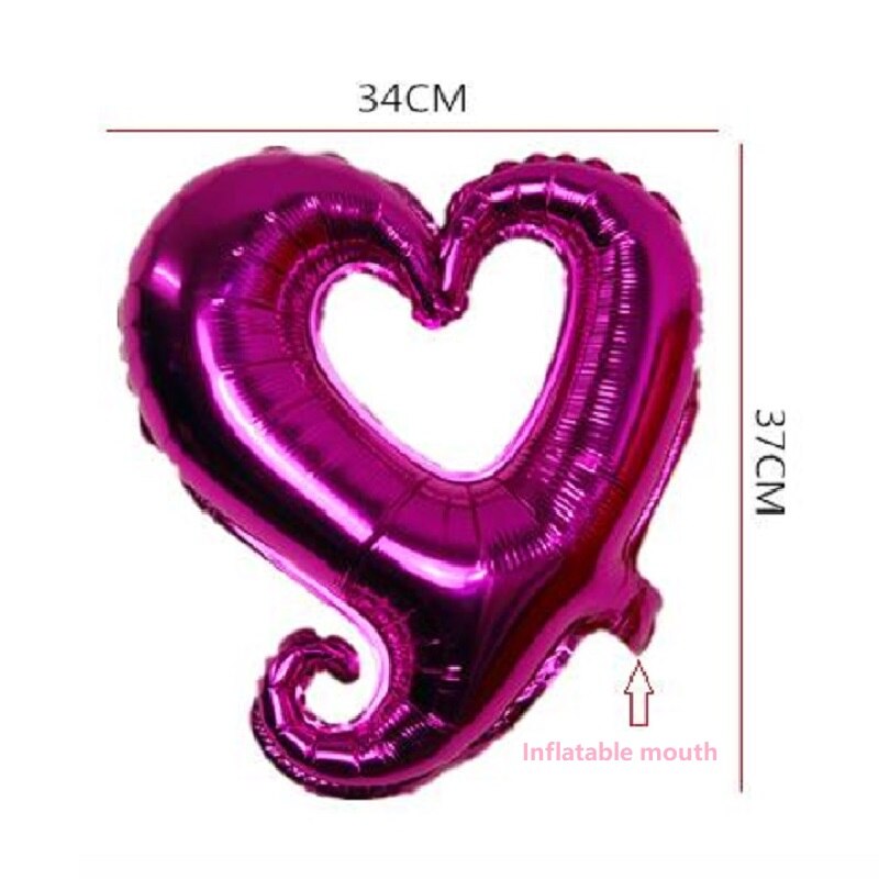 5pcs 18inch Heart Shape Foil Balloons Wedding Happy Birthday Party Year Ballon Event Decoration Celebration Souvenirs Favors