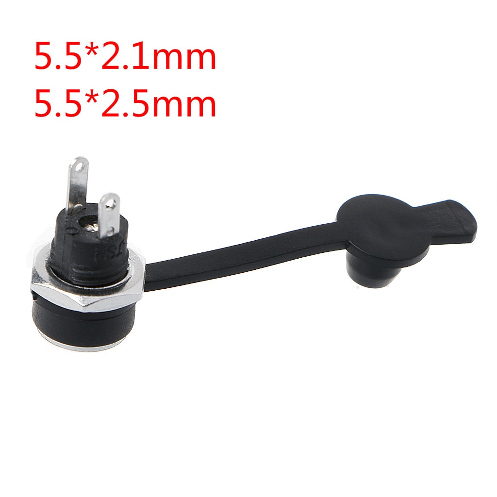 5sets 5.5x2.1mm 5.5x2.5mm Vrouwelijke DC Power Jack Plug Socket Waterdichte Panel Mount Connector