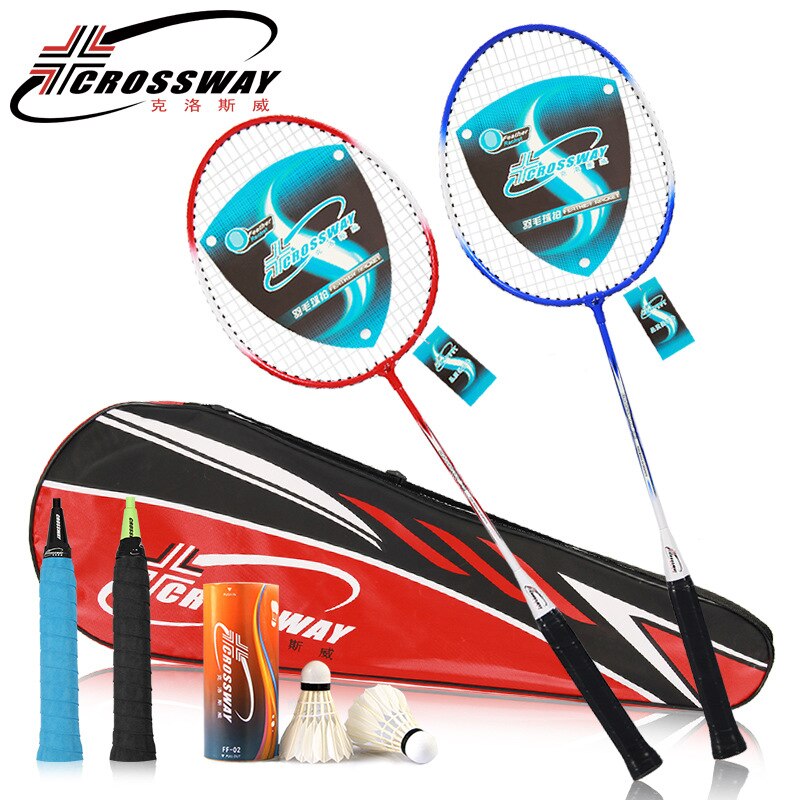 One Pair Outdoor Sport Badminton Racket Family School Use Iron Alloy Frame Battledore Students / Seniors Light badminton racket