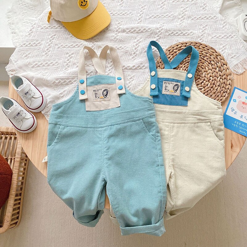 Pantalones de pana para niños y niñas, petos de , para primavera y otoño
