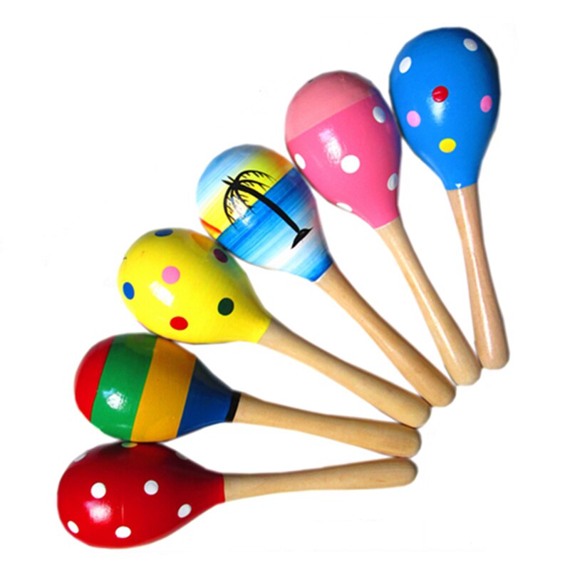 SEWS-10 PCS Wooden Wood Maraca Rattles Shaker Percussion Kids Musical Toy Favour, Maracas 10, 36 months up