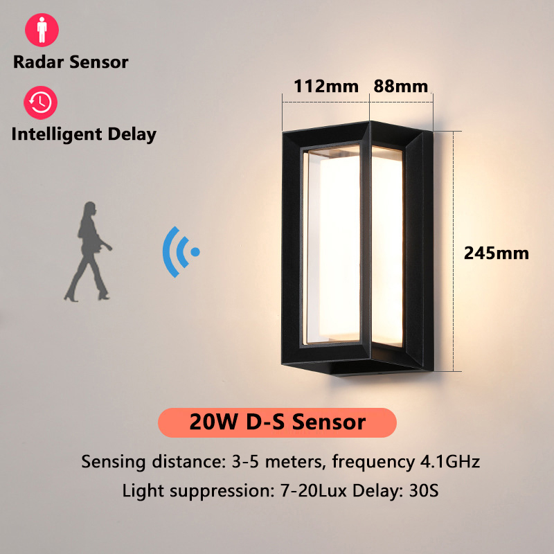 Gartenhaus Heimat Bewegungs melder Licht Ich bin Freien wasserdicht ip65 LED Zauberstab leuchte Veranda Garten Pir Zauberstab beleuchtung 20w Zauberstab leuchte ac220v: Licht Grau / Weiß