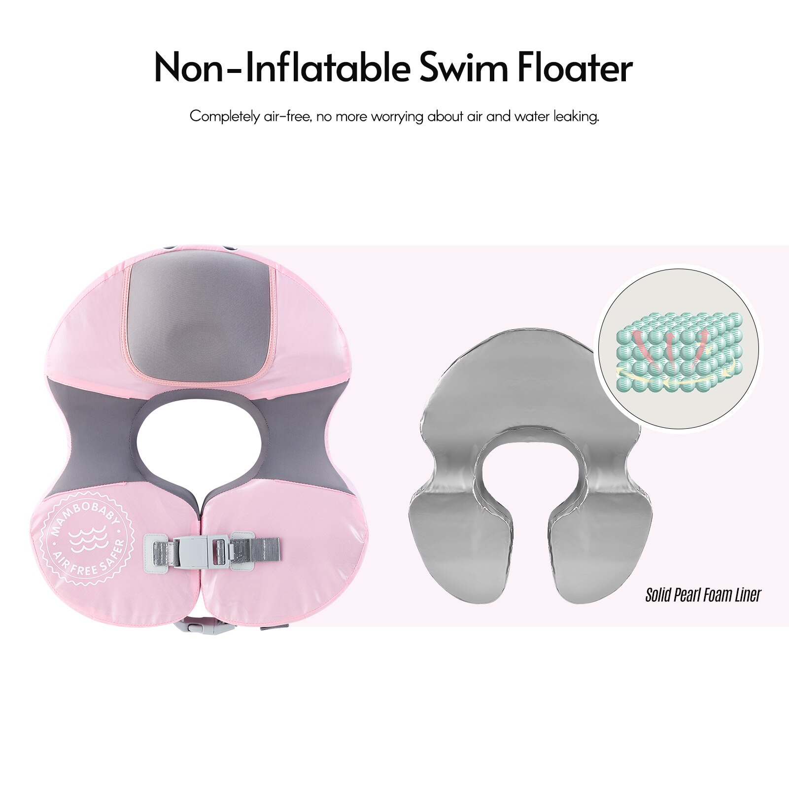 Non-Inflatable Baby Armpit Swim Float Swim Floater Summer Toys Infant Lying Swimming Ring Pool Trainer for 3-10 Months Baby