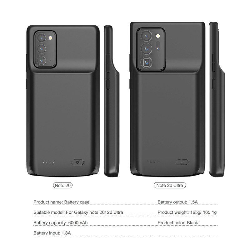 6000Mah Batterij Lader Case Voor Samsung S20 + S20 Ultra Externe Power Bank Voor Samsung Note 20 Ultra Schokbestendig opladen Cover