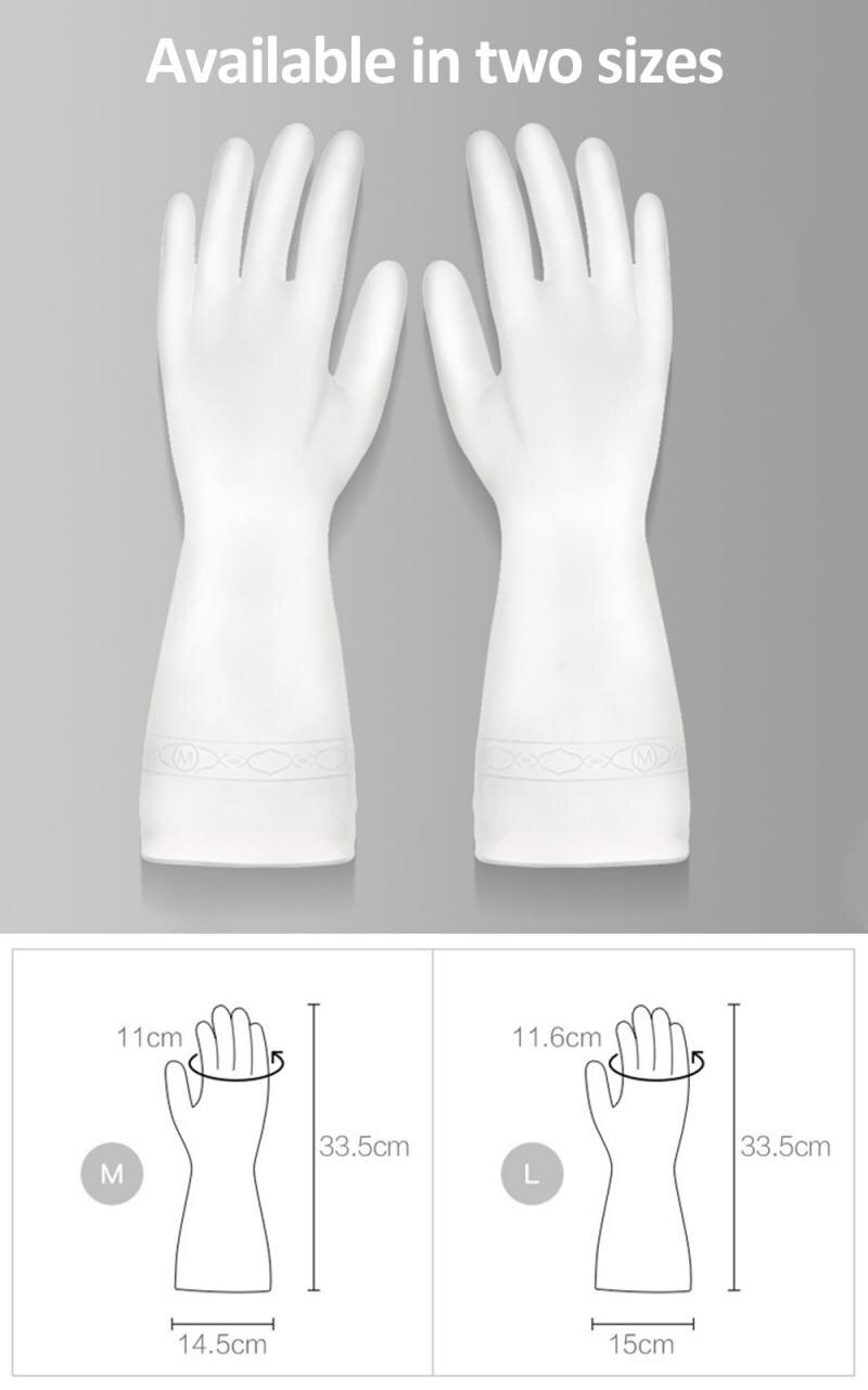 White Kitchen Dish Washing Gloves Household Dishwashing Gloves Rubber Gloves For Washing Clothes Cleaning Gloves For Dishe