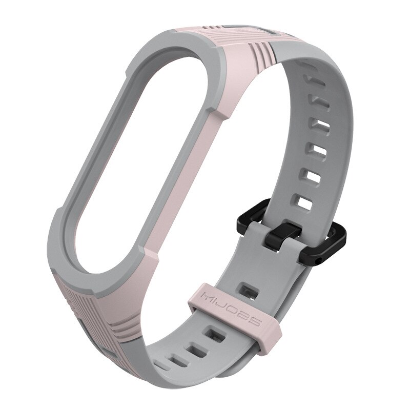 Xiaomi Mi Band 5 4 3 Strap Replacement Wristband Bracelet Silicone Dual Color Watch Band Xiaomi Mi Band Wristband: dirty pink grey