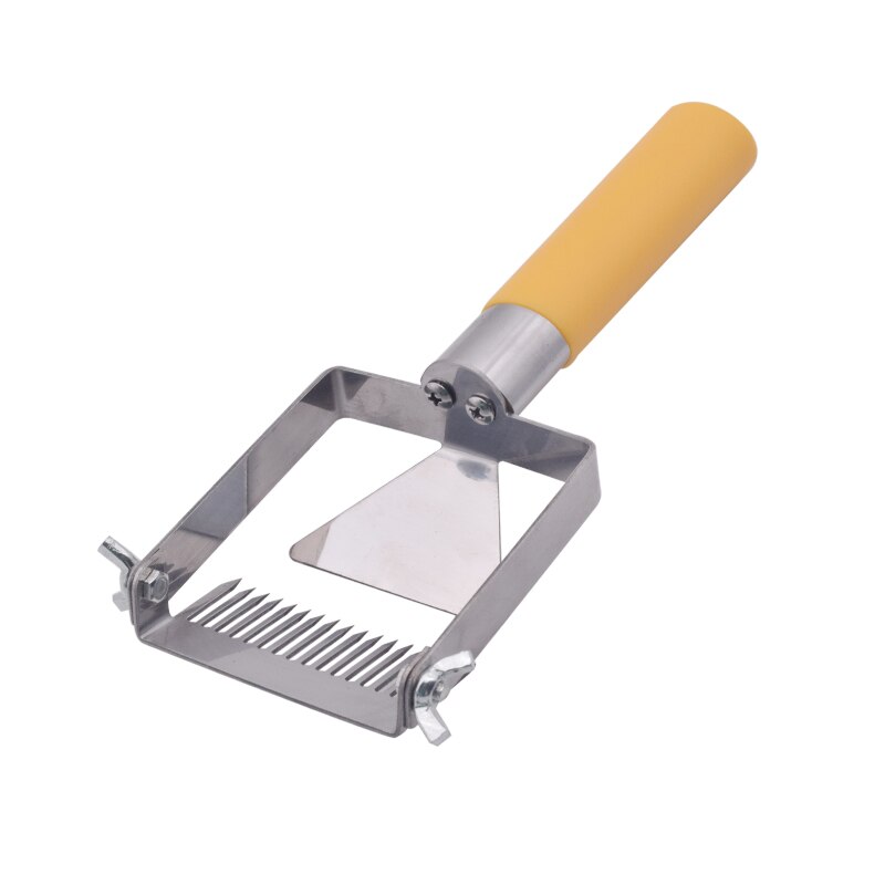 Apiculture untapping tenedor Acero inoxidable panal Honeycomb honeyscraper plástico manija destapar tenedor Herramientas de Apicultura: 1Header Adjustable