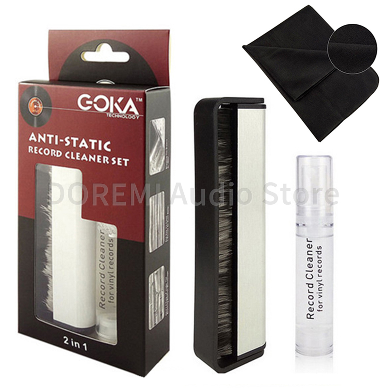 Spazzola per la pulizia dei dischi in vinile Spazzola antistatica per dischi in fibra di carbonio Panno in fibra detergente Accessori per giocatori di fonografo in vinile LP: Default Title