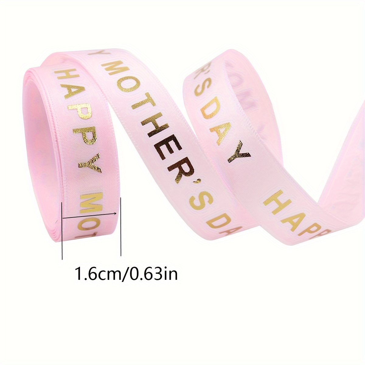 Ancho: Cinta acanalada de 16 mm con letras impresas de una sola cara "Feliz día de la madre", cinta decorativa para de embalaje de para el día de la madre: Latón envejecido