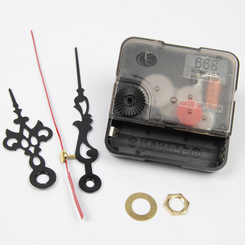 Quartz Uurwerk Mechanisme Lange Spindel Rode Handen Reparatie DIY Kit Set S