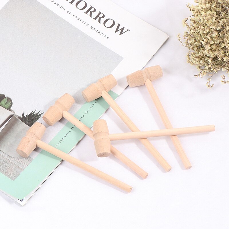 5Pcs Wooden Crab Hammer Mallet Carving Tool Leather Craft Jewelry Making Hammer Tool
