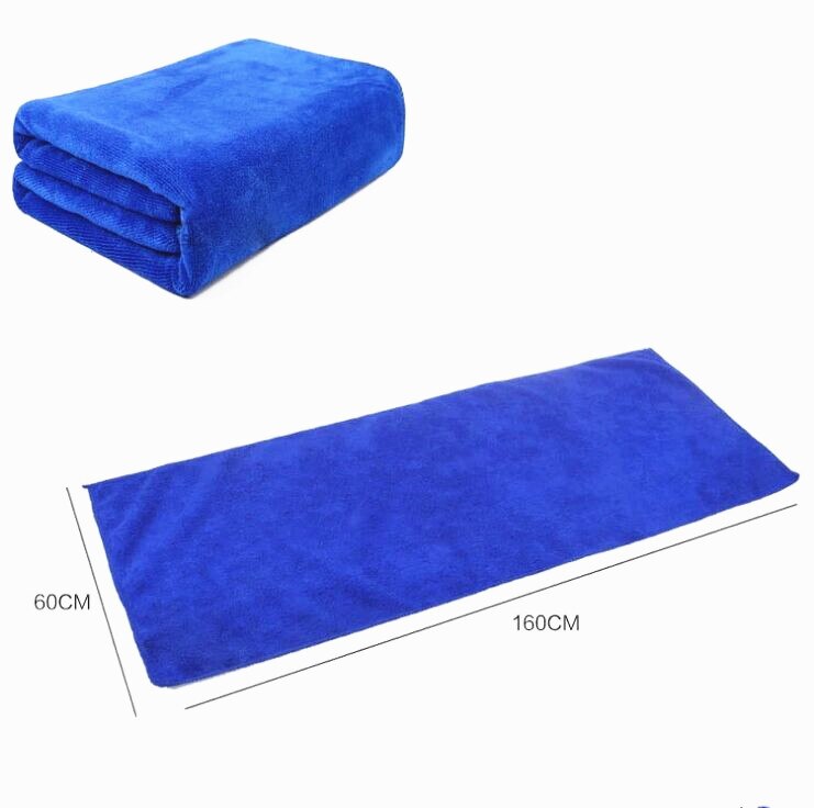 Dog Bathrobe Warm Dog Pet Product Clothes Super Absorbent Pet Drying Towel Embroidery Paw Cat Hood Pet Bath Towel Pet Cloak: blue / L