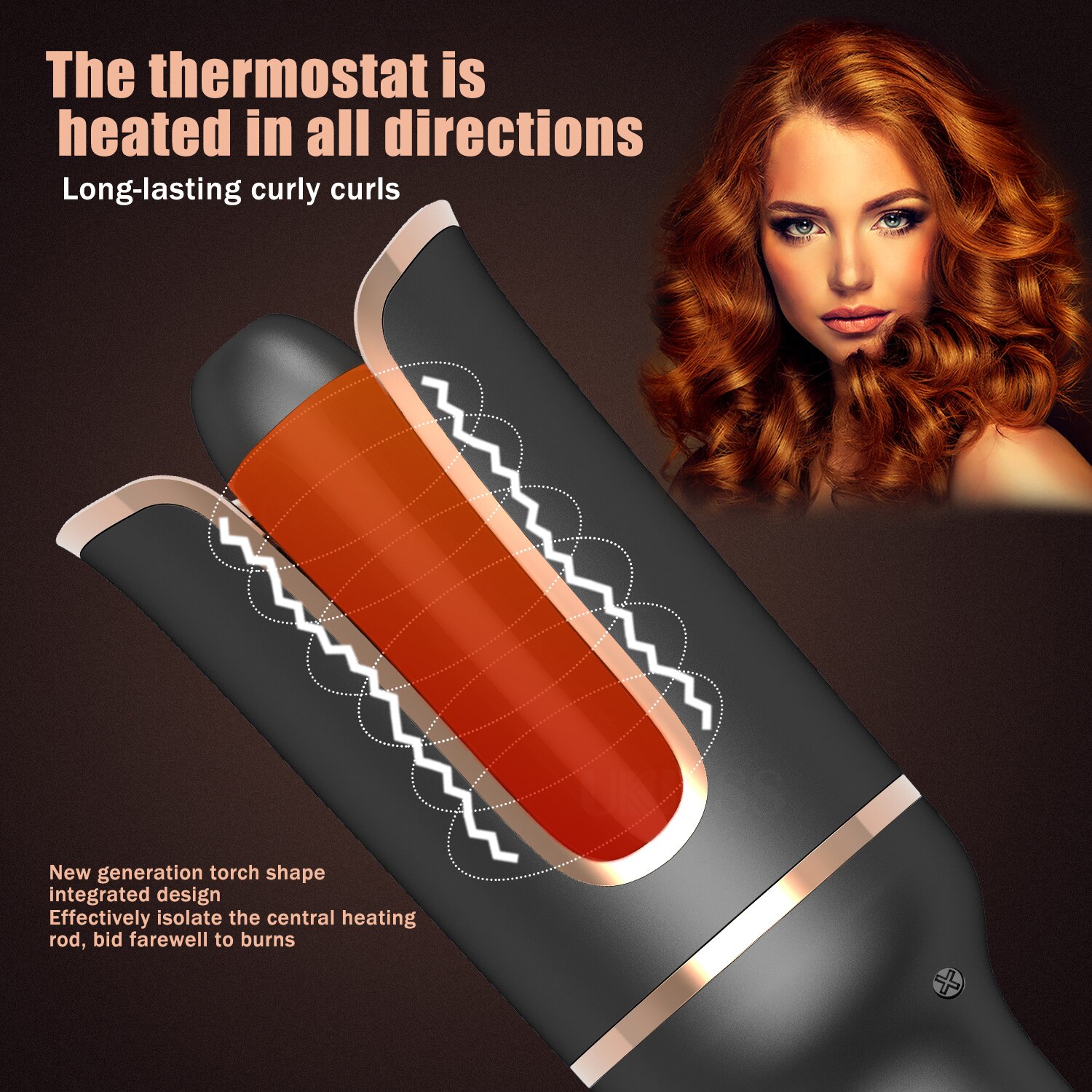 Fer à friser en céramique rotatif automatique, machine à sertir pour onduler les cheveux, appareil à chauffage rapide