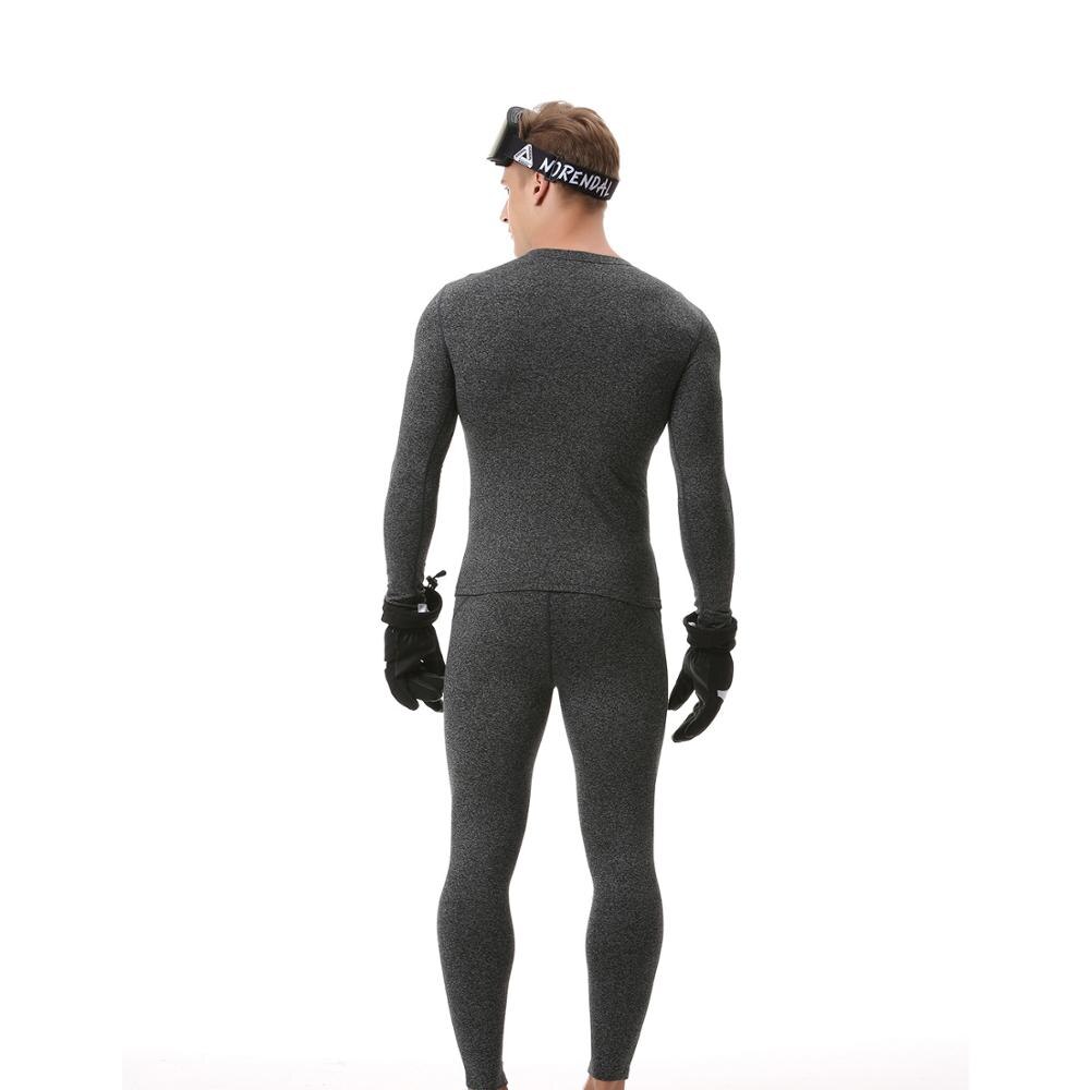 Winter Herfst Skiën Thermisch Ondergoed Fietsen v-hals Lange Mouw Fitness Pak Mannen Dikker Fleece XINTOWN mannen Ski Warmer set