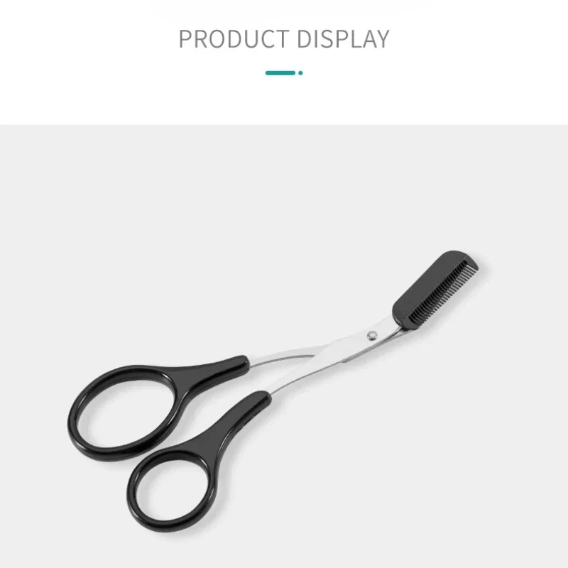 Forbici per sopracciglia nere sicure rifinitore per sopracciglia con pettine Rasoio per depilazione Sopracciglia Strumento per modellare il trucco Commercio tutto'ingrosso in acciaio inossidabile