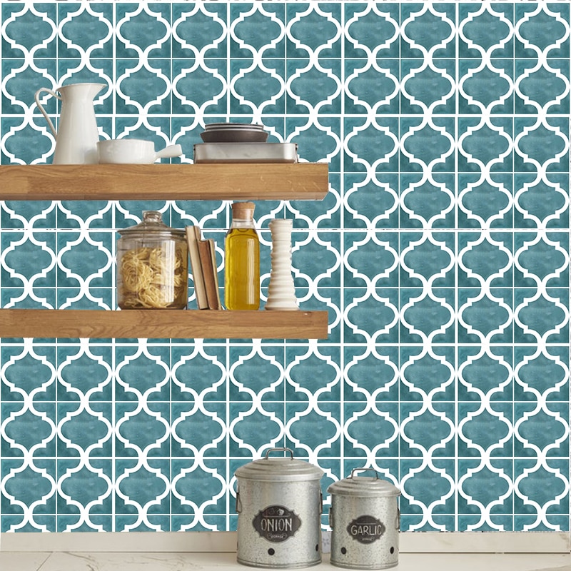 Kitchen Backsplash Wall Tile Sticker,Black Waterproof Marble Tiles,Adhesive Bathroom Sticker Wall Tile Decoration