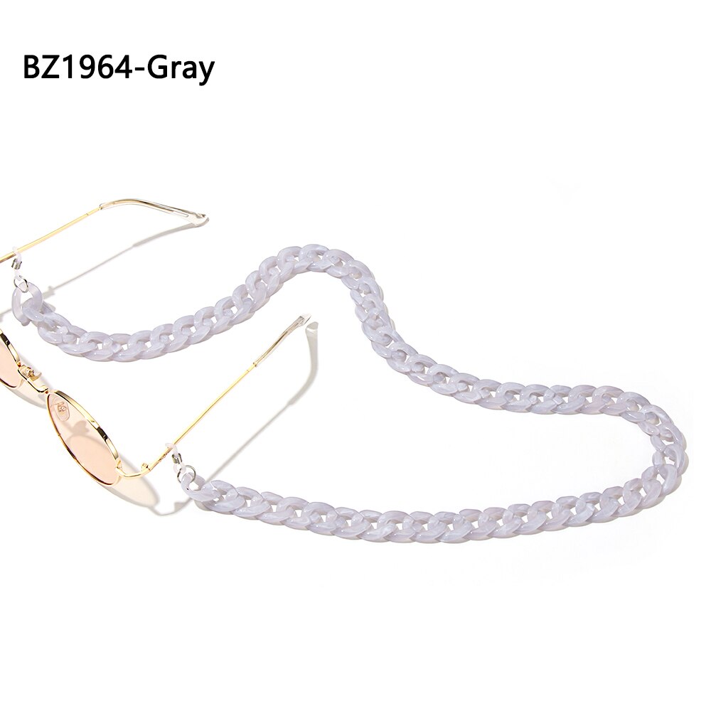 1Pc Acryl Glazen Ketting Zonnebril Keten Lanyard Ketting Brillen Retainer Brillen Houder Strap Eyewear Accessoires: BZ1964-Gray
