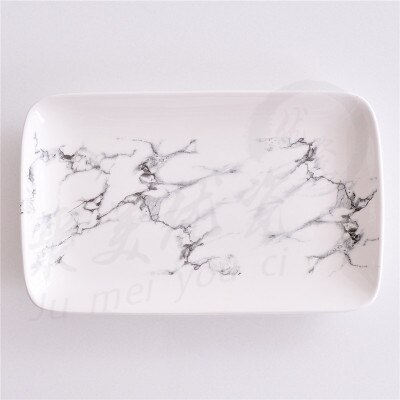 Vajillas ceramica platos de cer mica advanced texture marble grain plate Nordic stone plate home marble tray: 25cm 10inch / 8 inches
