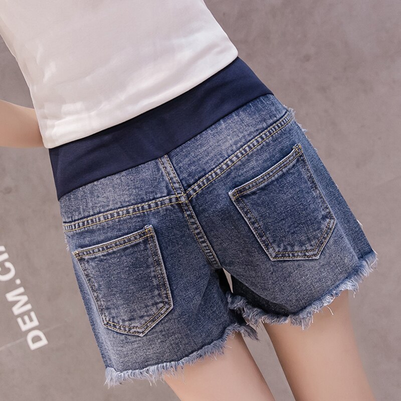 Maternity Capri-pants Summer Wear Fashionable Maternity Jeans Short Pants Cotton High Waist Pocket Pregnant Women Clothes 1066