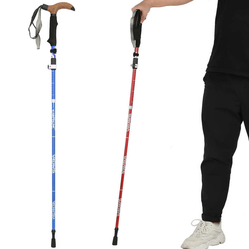 Race Running Walking Stick Anti-slip Hiking Climbing Poles T handle Trek Pole Quick Lock Trek Poles Folding Walking Stick