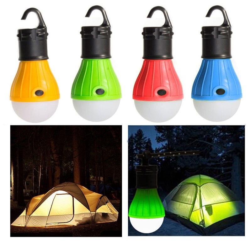 1pc campinglampor led-lampa batteridriven tältlampa krok tältlampa 5 färger hänglampa bärbar lykta