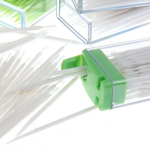 Draagbare Plastic Tandenstoker 50 Pack Boxed Groene Geen Geur Oral Dental Picks